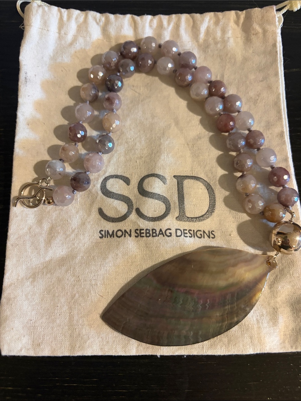 Simon Sebbag faceted bead leaf necklace
